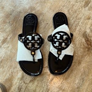 Cute Tory Burch Miller Black Patent US 8.5M